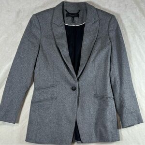 Rag & Bone Size 2 Made in USA Gray One Button Wool Vented Blazer Classic Chic